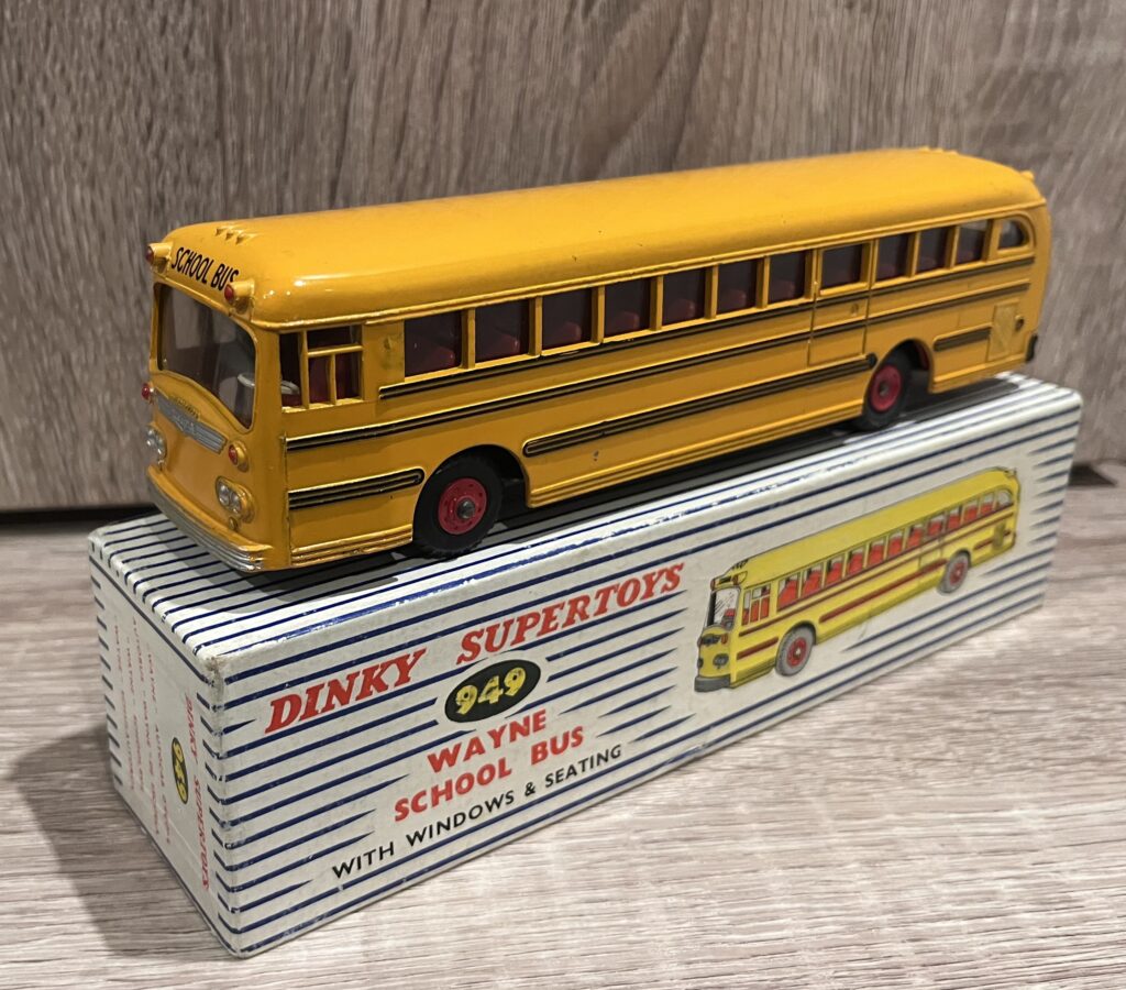 A BOXED DINKY SUPERTOYS WAYNE SCHOOL BUS, No.949, version with red