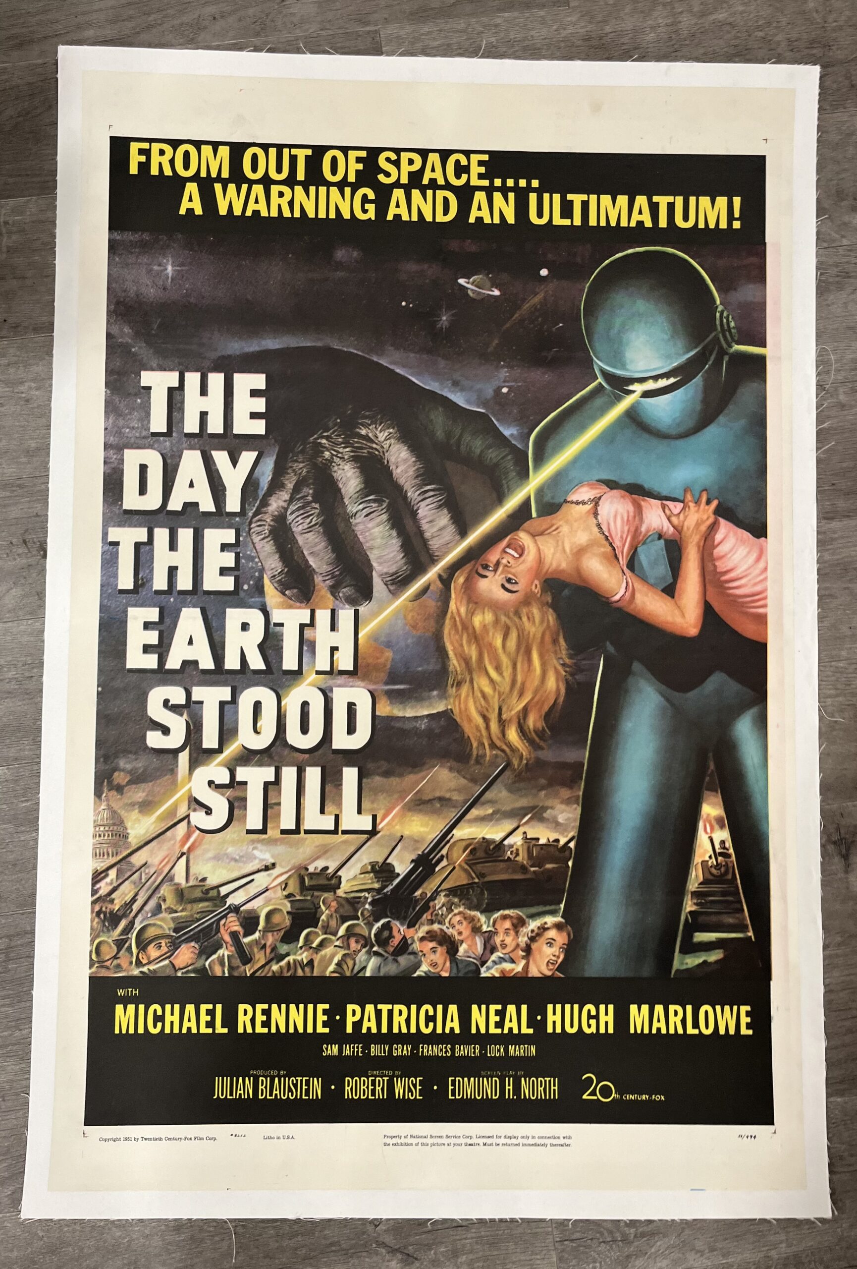 The Day the Earth Stood Still 1951 – US One Sheet – Vintage Movie Art